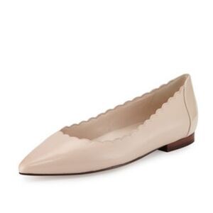 Alice Scalloped Skimmer Flat, Froth/Patent